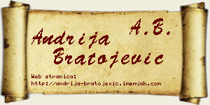 Andrija Bratojević vizit kartica